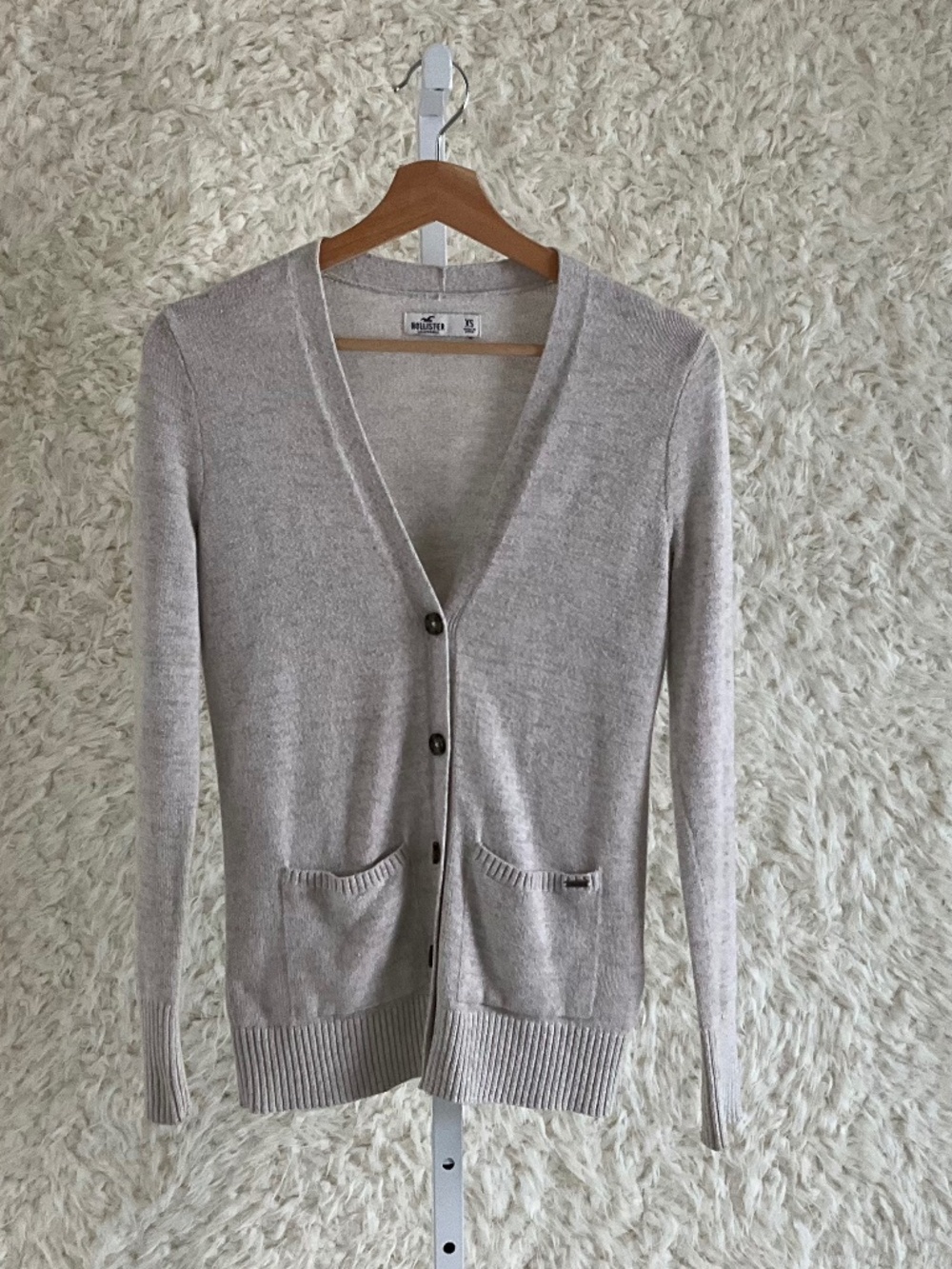 HOLLISTER WOMEN'S LONG-SLEEVE BUTTON-DOWN CARDIGAN~SIZE X-SMALL